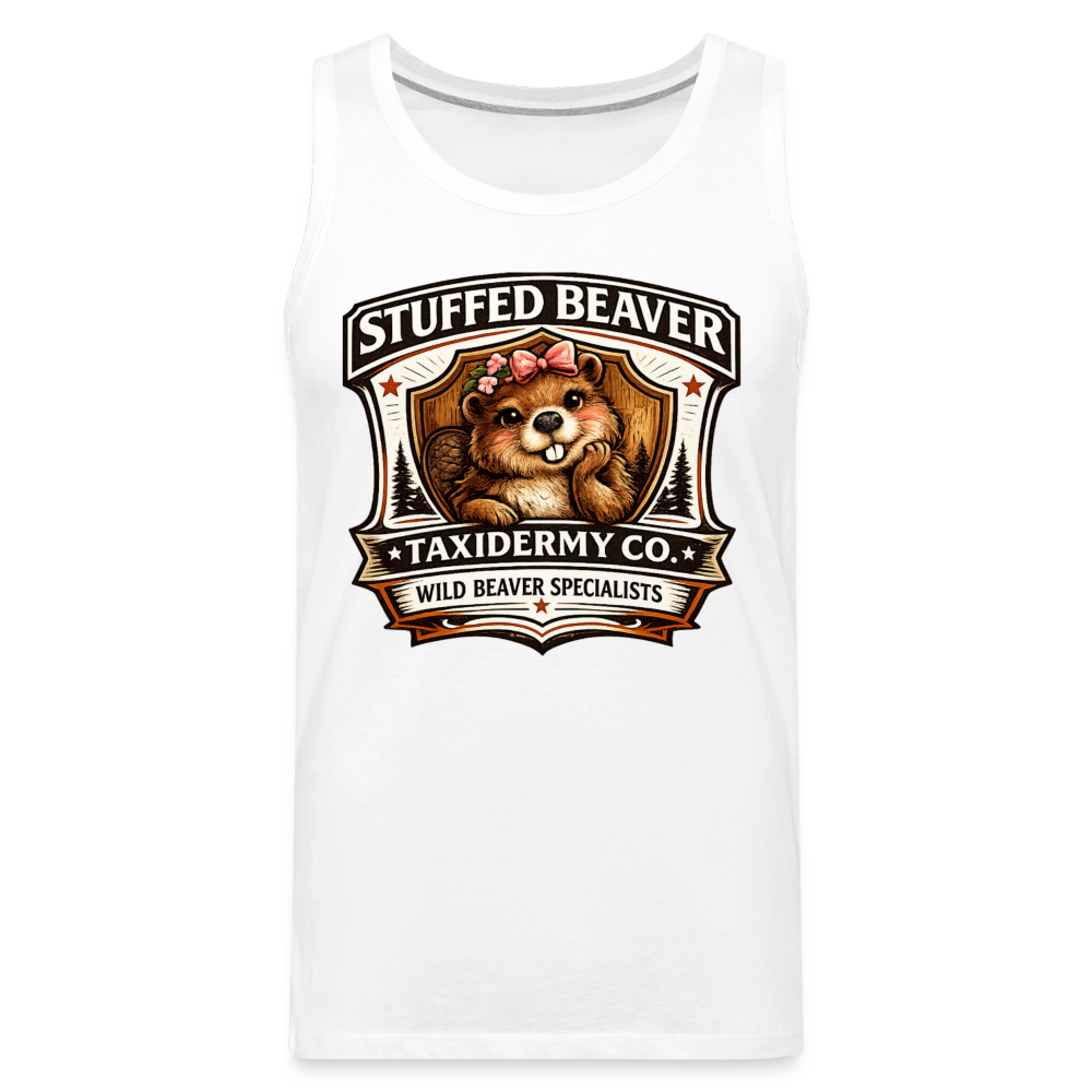 Stuffed Beaver Taxidermy Funny Tank Top Color: Deep Navy