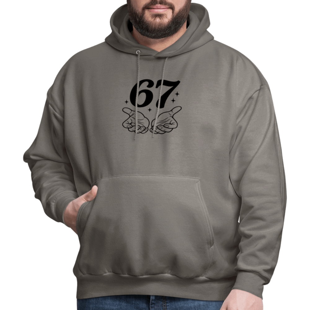 Six Seven 67 Hand Gesture Hoodie Color: heather gray