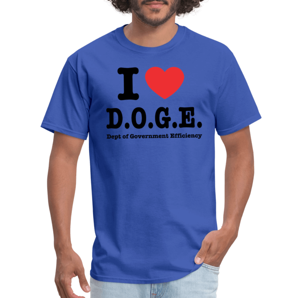 I Heart DOGE (Dept of Government Efficiency) T-Shirt - royal blue