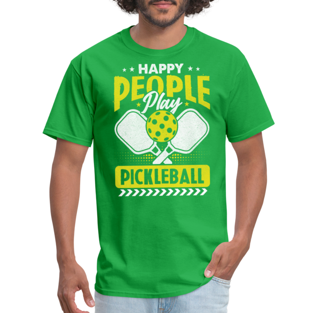 Happy People Play Pickleball T-Shirt - bright green