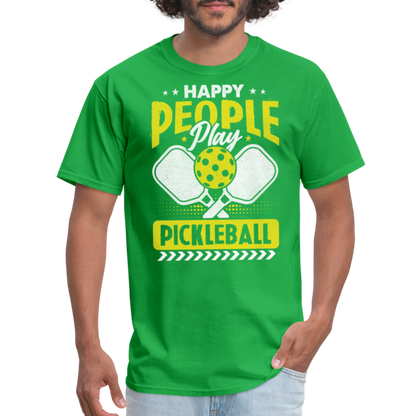 Happy People Play Pickleball T-Shirt - bright green