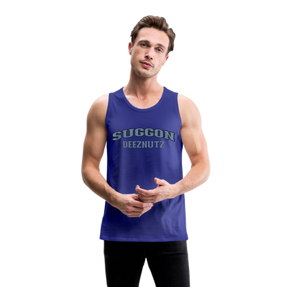 Suggon Deeznutz Tank Top (in Blue Ball Colors - Funny Sexual Humor) - royal blue