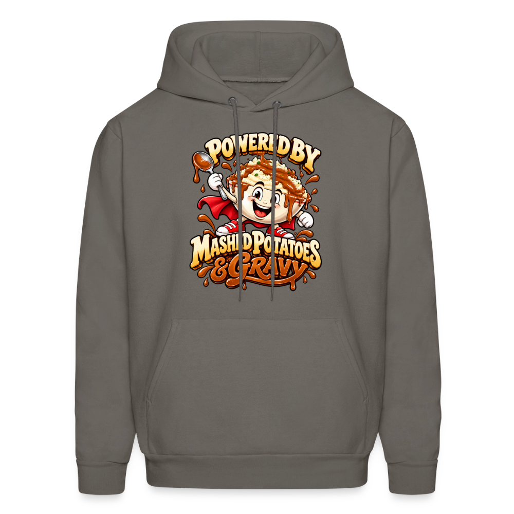 Powered by Mashed Potatoes & Gravy – Superhero Hoodie - asphalt gray