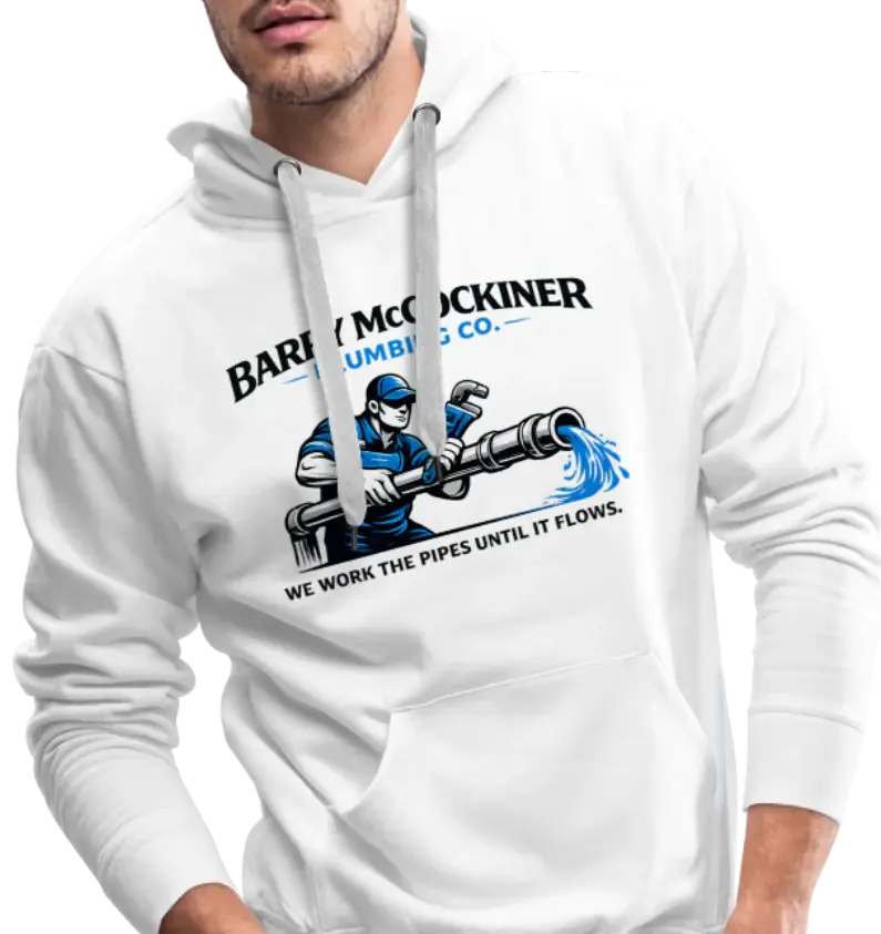Barry McCockiner Plumbing Funny Hoodie Color: Heather Grey