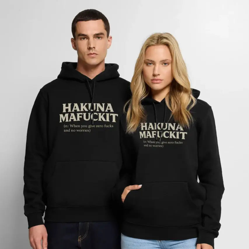 Hakuna Mafuckit Men’s Funny Graphic Hoodie Color: Black