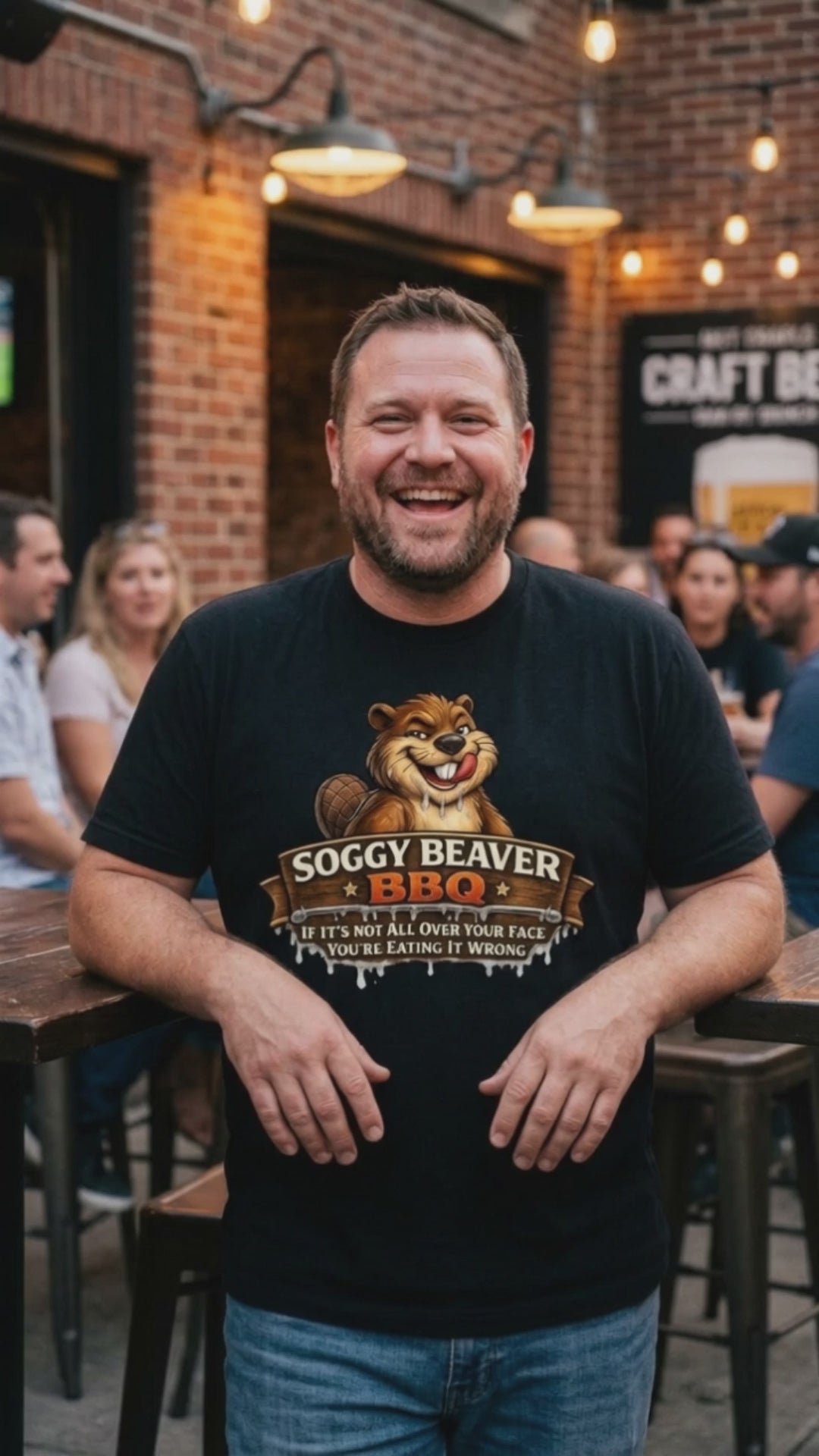 Soggy Beaver BBQ Funny Graphic T-Shirt Video