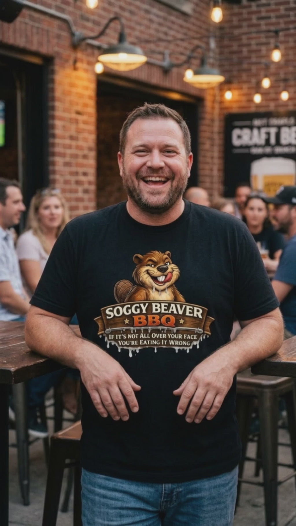Soggy Beaver BBQ Funny Graphic T-Shirt Video