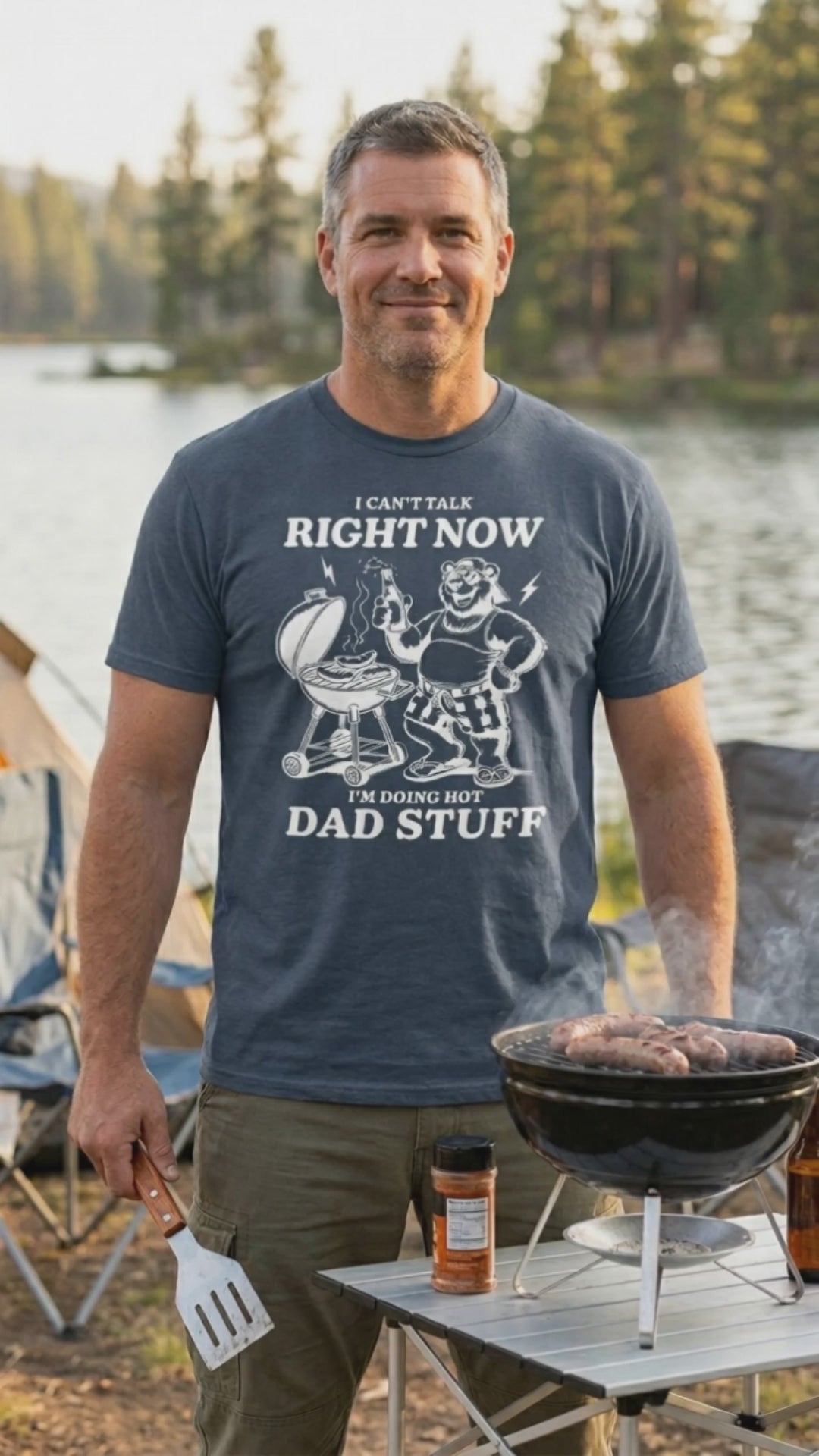 I can't talk right now, I'm doing Hot Dad Stuff T-Shirt Video