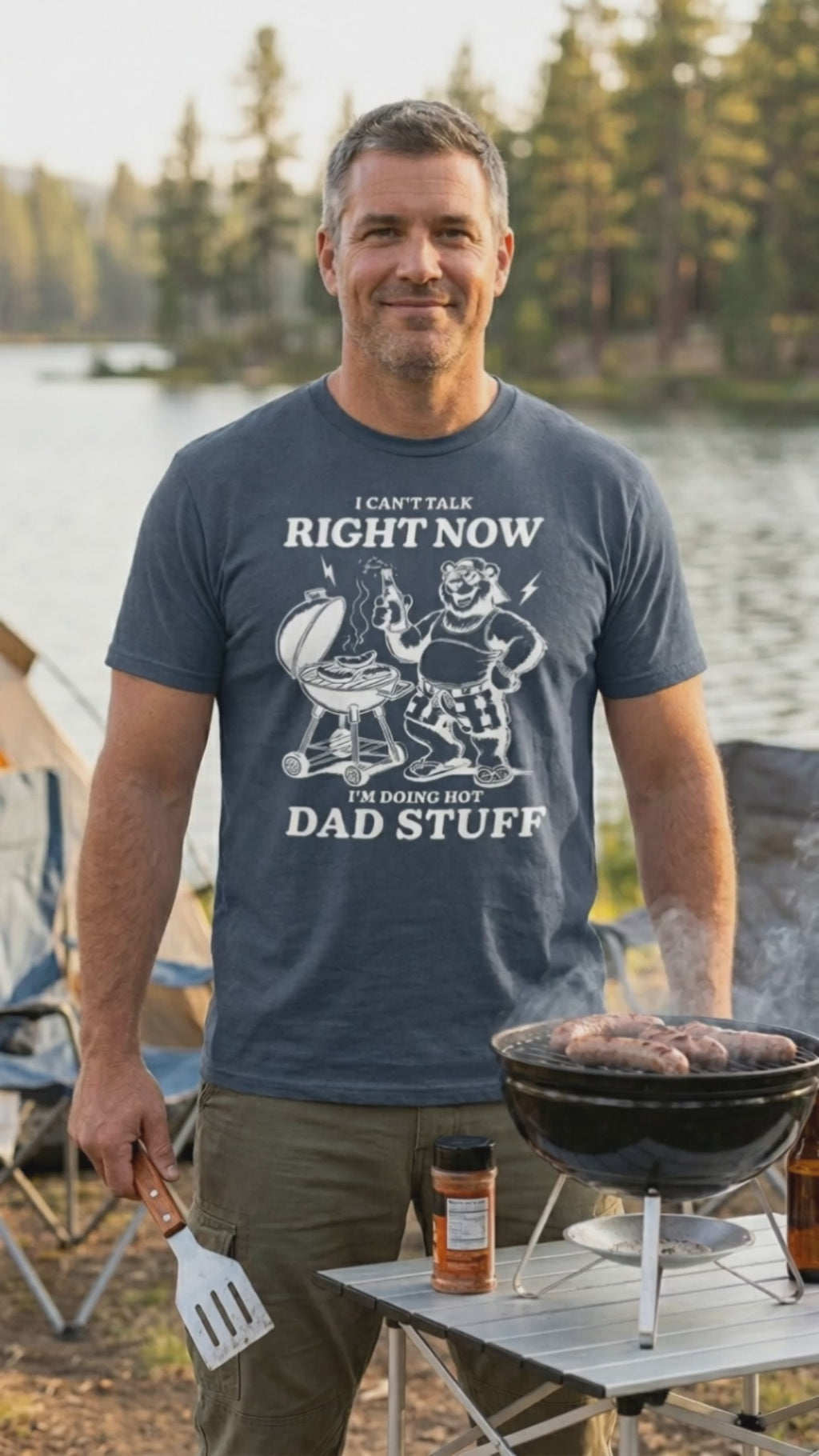 I can't talk right now, I'm doing Hot Dad Stuff T-Shirt Video