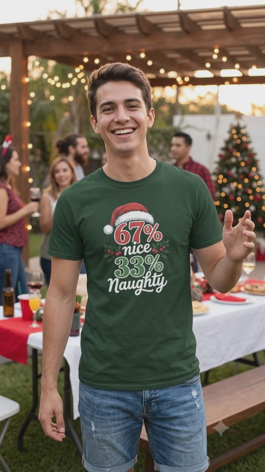 67 Nice 33 Naughty Christmas T-Shirt Video