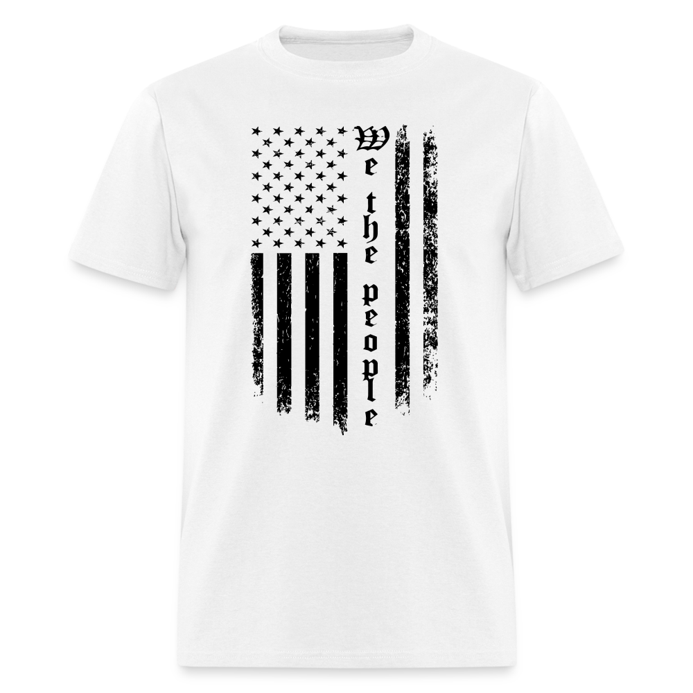 We The People T-Shirt Flag in Black Color: white