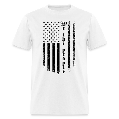 We The People T-Shirt Flag in Black Color: white