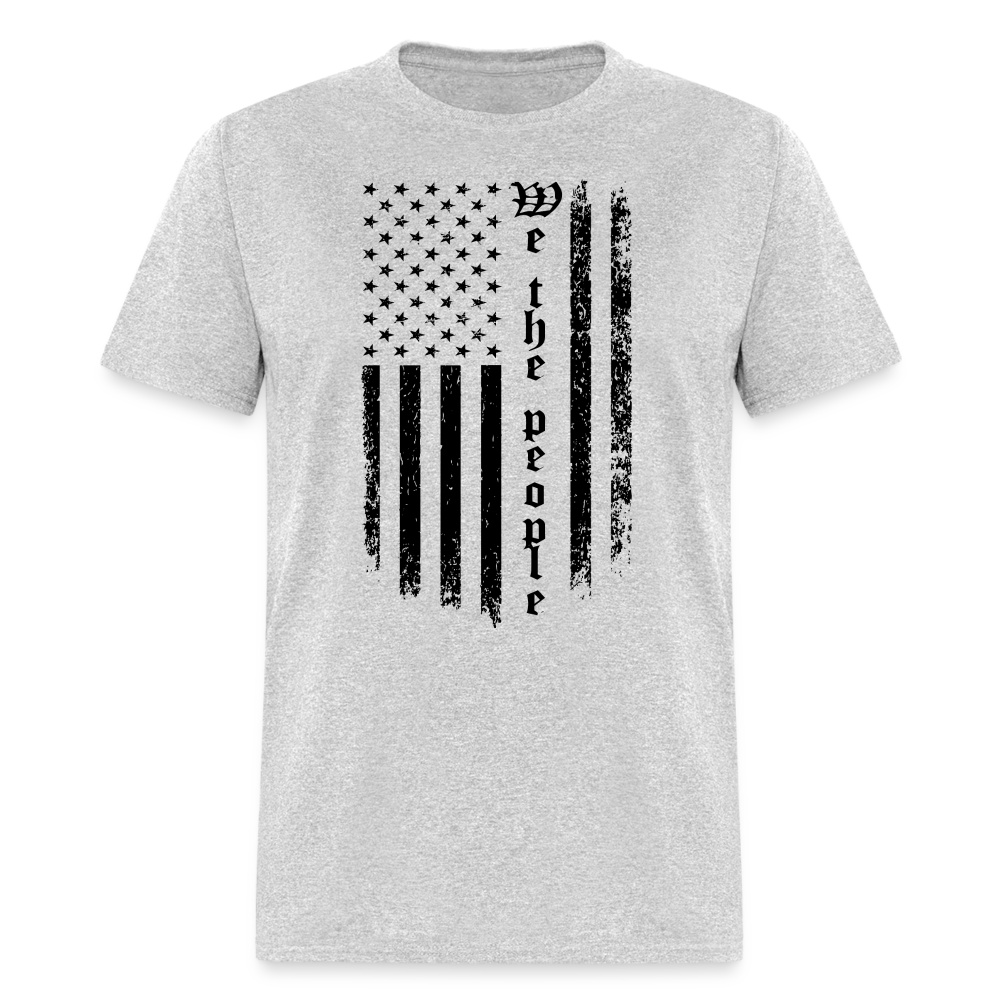 We The People T-Shirt Flag in Black Color: heather gray