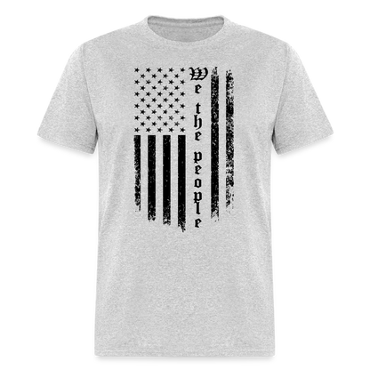 We The People T-Shirt Flag in Black Color: heather gray