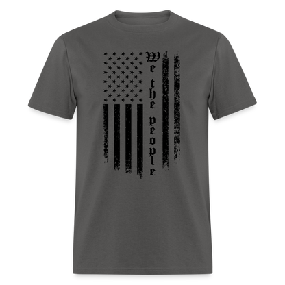 We The People T-Shirt Flag in Black Color: charcoal