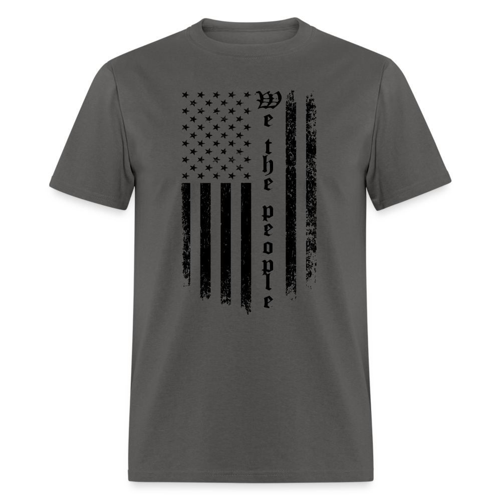 We The People T-Shirt Flag in Black Color: charcoal