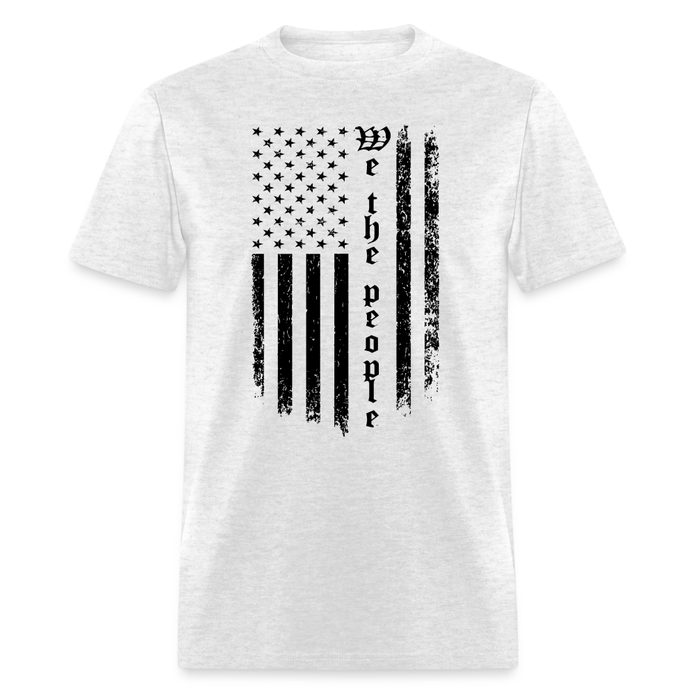 We The People T-Shirt Flag in Black Color: light heather gray