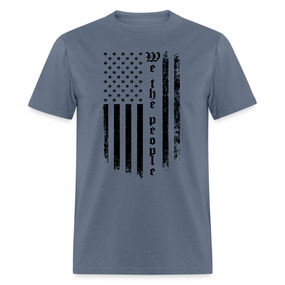 We The People T-Shirt Flag in Black Color: denim