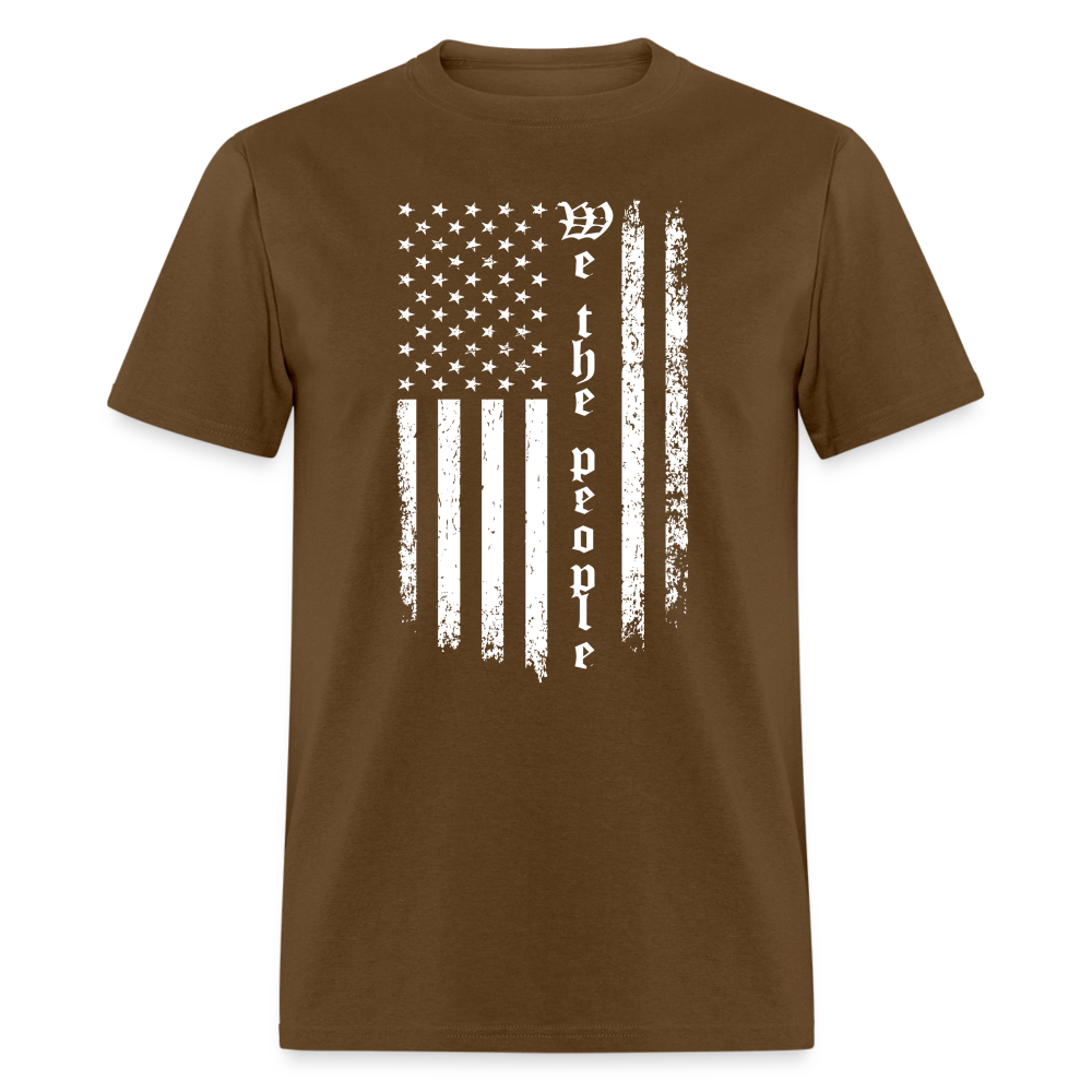 We The People T-Shirt Flag in White Color: brown