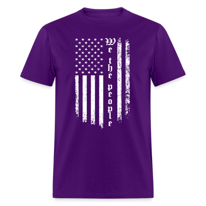 We The People T-Shirt Flag in White Color: purple