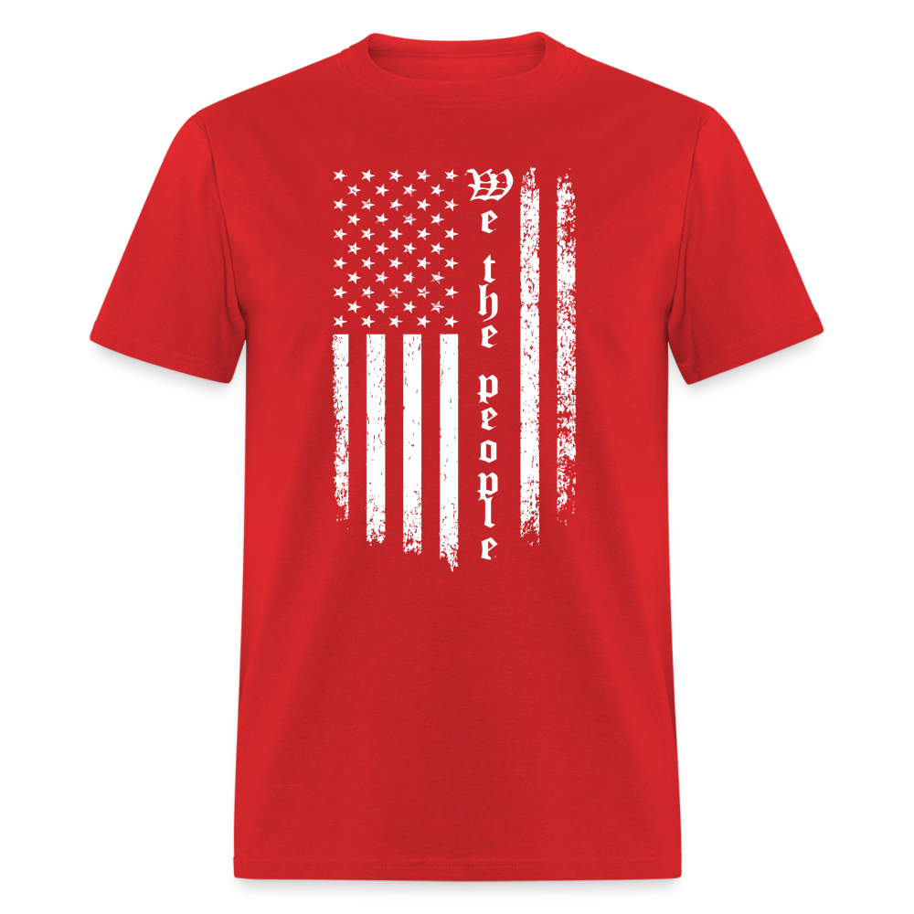 We The People T-Shirt Flag in White Color: red