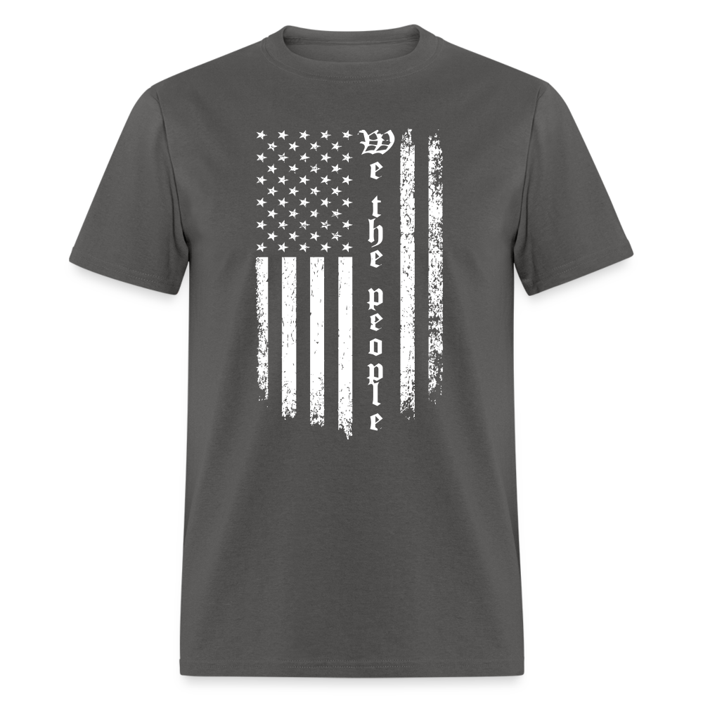 We The People T-Shirt Flag in White Color: charcoal