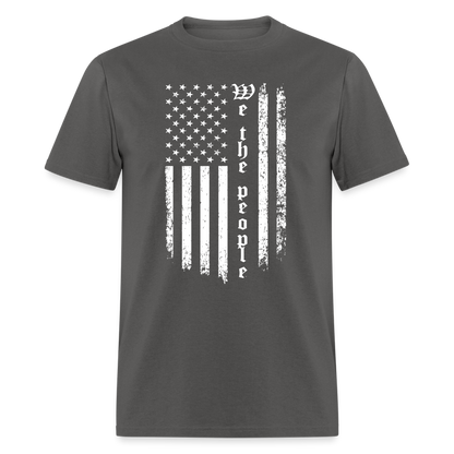 We The People T-Shirt Flag in White Color: charcoal