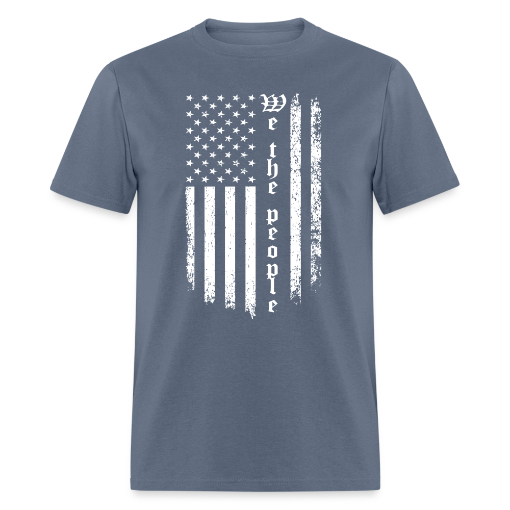 We The People T-Shirt Flag in White Color: denim