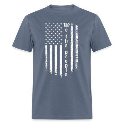 We The People T-Shirt Flag in White Color: denim