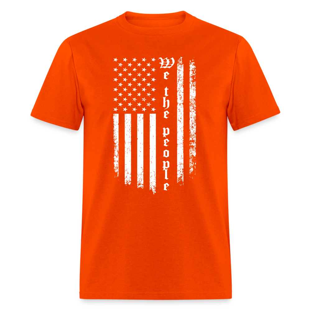 We The People T-Shirt Flag in White Color: orange