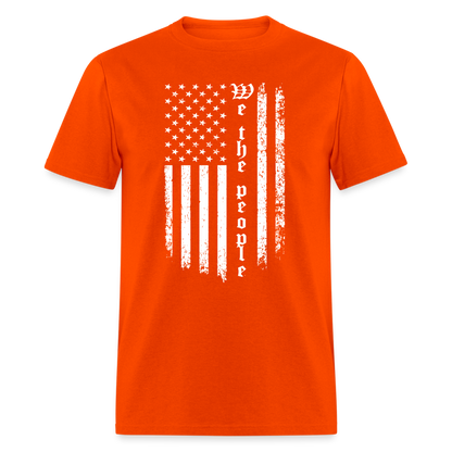 We The People T-Shirt Flag in White Color: orange