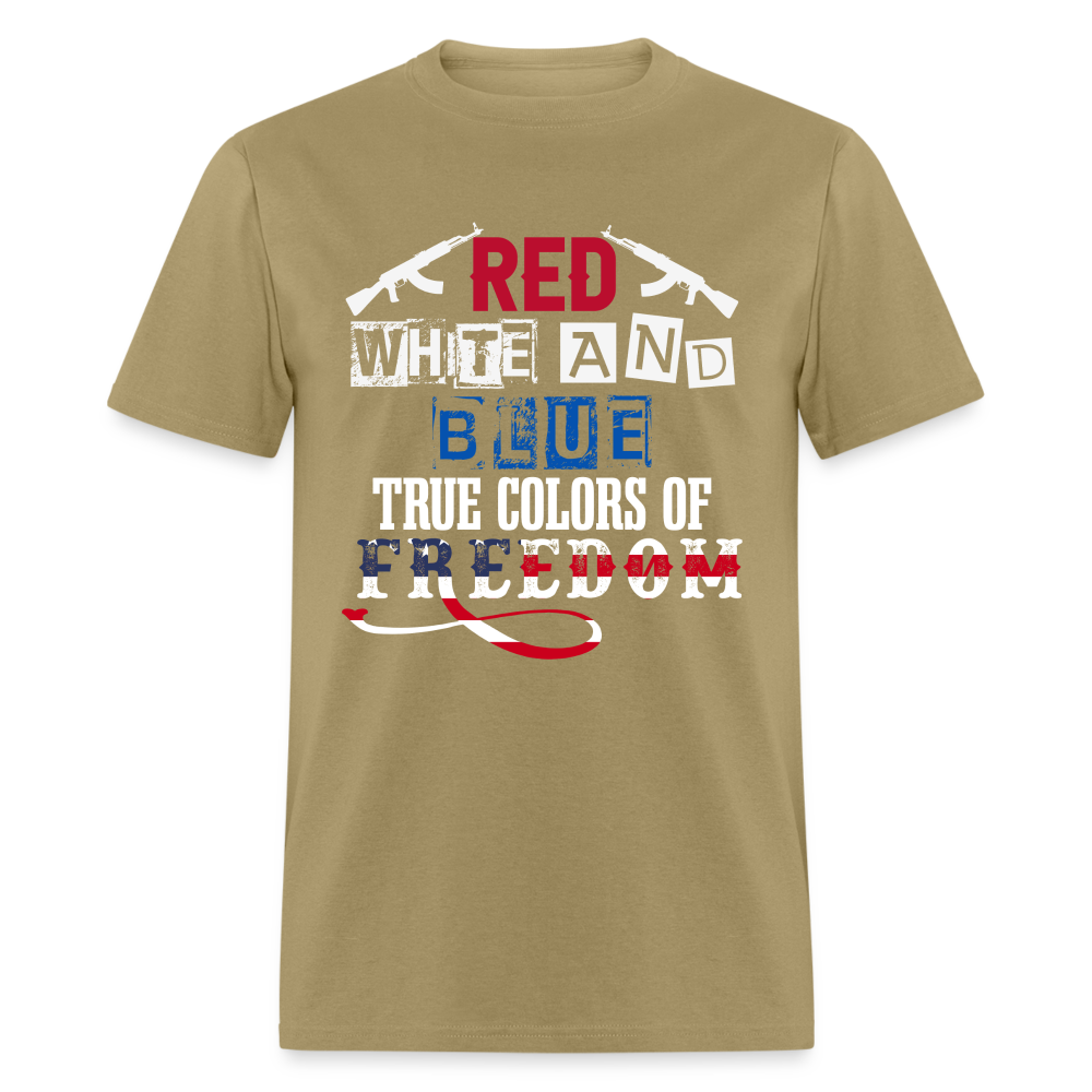 True Colors of Freedom T-Shirt Red White and Blue Color: khaki
