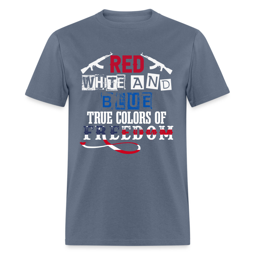 True Colors of Freedom T-Shirt Red White and Blue Color: denim