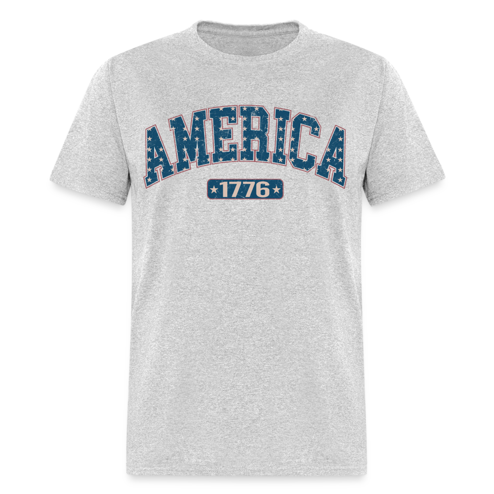 America 1776 T-Shirt (Retro) Color: heather gray