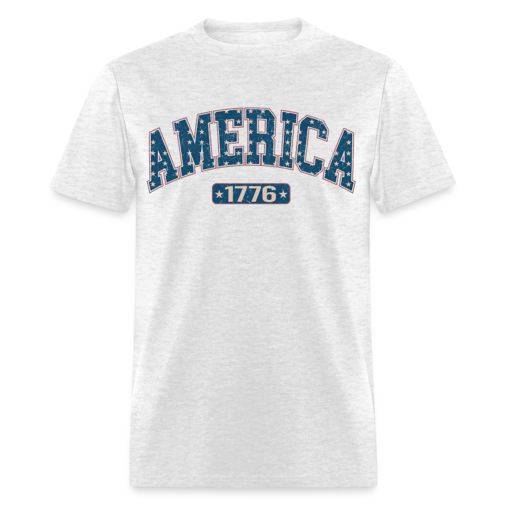America 1776 T-Shirt (Retro) Color: light heather gray