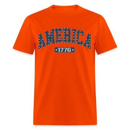 America 1776 T-Shirt (Retro) Color: orange