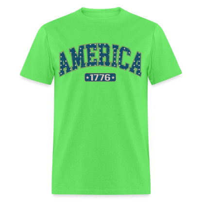 America 1776 T-Shirt (Retro) Color: kiwi