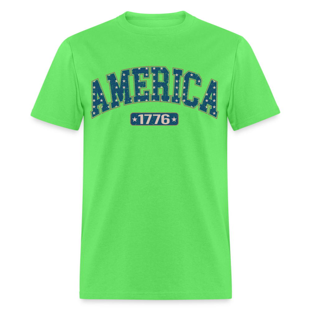 America 1776 T-Shirt (Retro) Color: kiwi