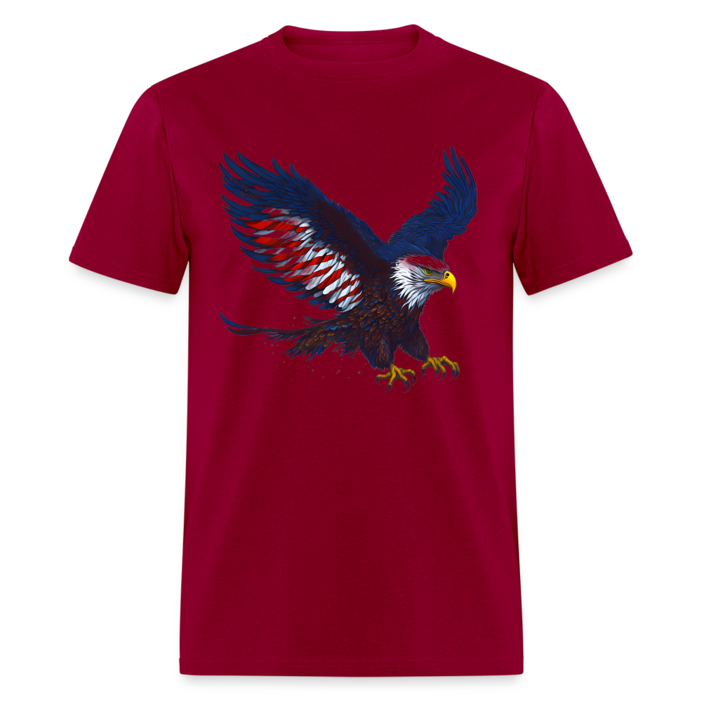 Patriotic American Eagle T-Shirt Color: dark red
