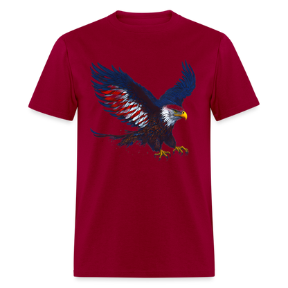 Patriotic American Eagle T-Shirt Color: dark red