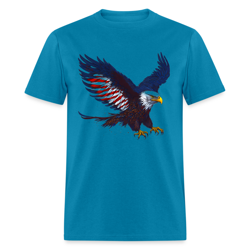 Patriotic American Eagle T-Shirt Color: turquoise