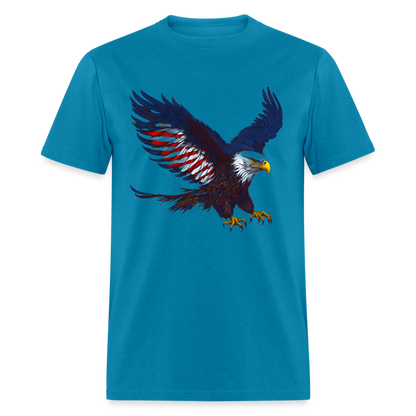 Patriotic American Eagle T-Shirt Color: turquoise