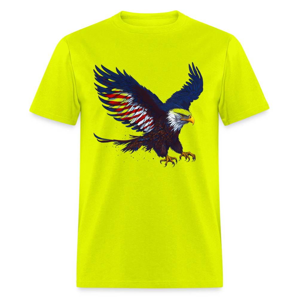 Patriotic American Eagle T-Shirt Color: safety green