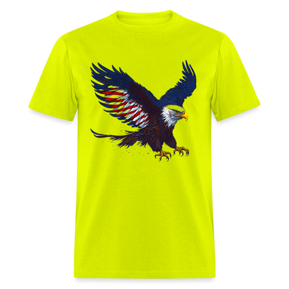 Patriotic American Eagle T-Shirt Color: safety green