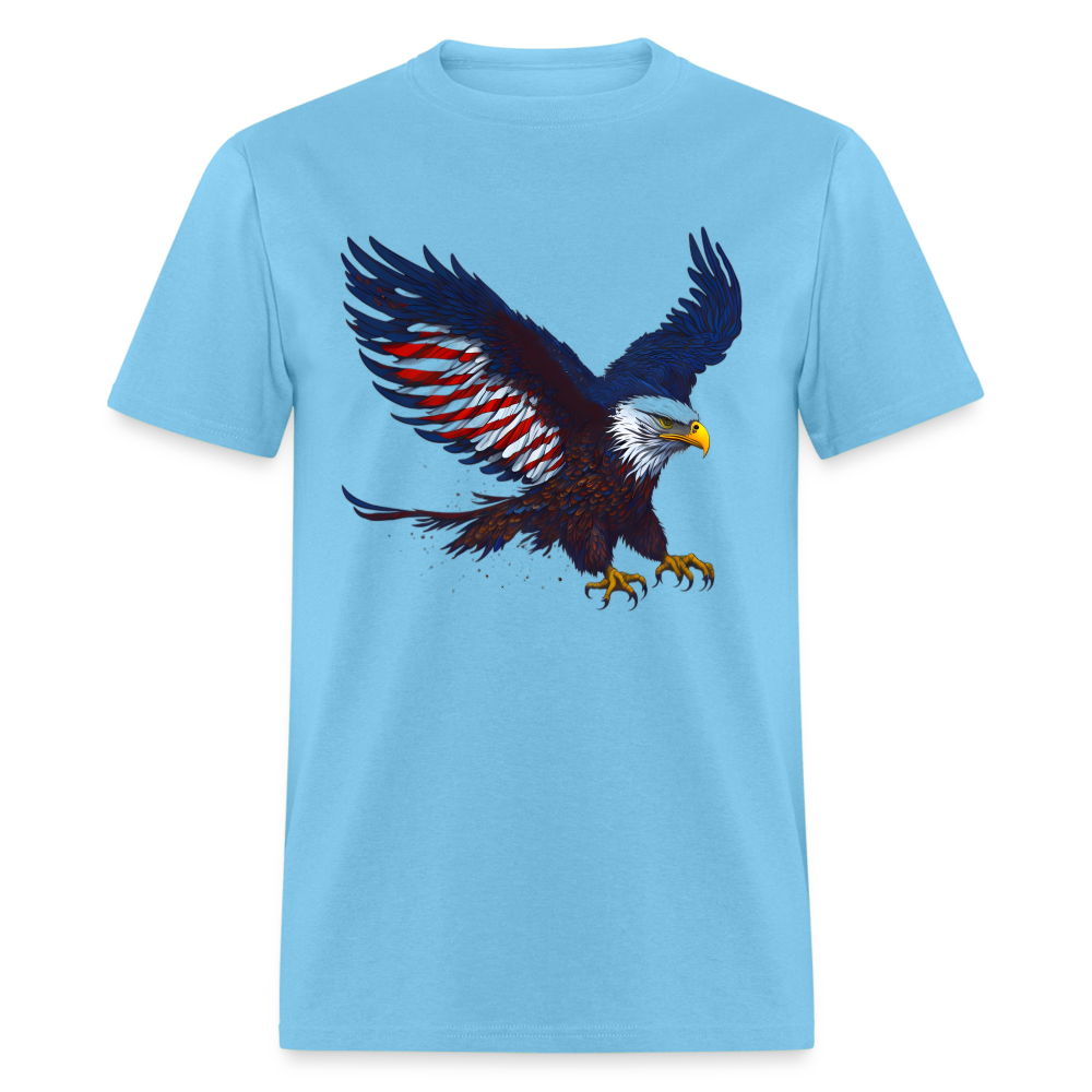 Patriotic American Eagle T-Shirt Color: aquatic blue