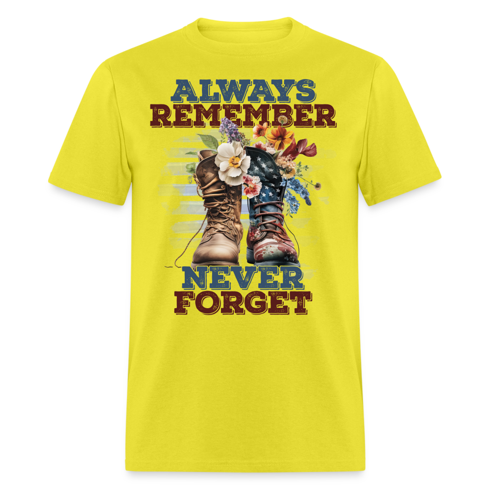 Always Remember Never Forget T-Shirt Color: yellow