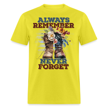 Always Remember Never Forget T-Shirt Color: yellow