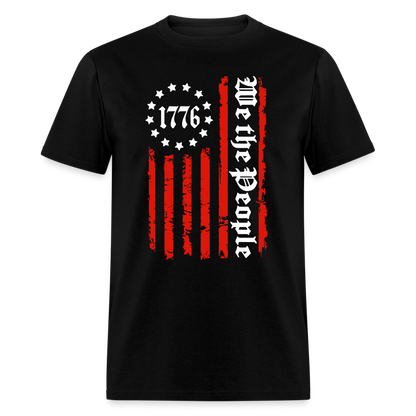 We The People 1776 T-Shirt Flag with Red Stripes Color: black