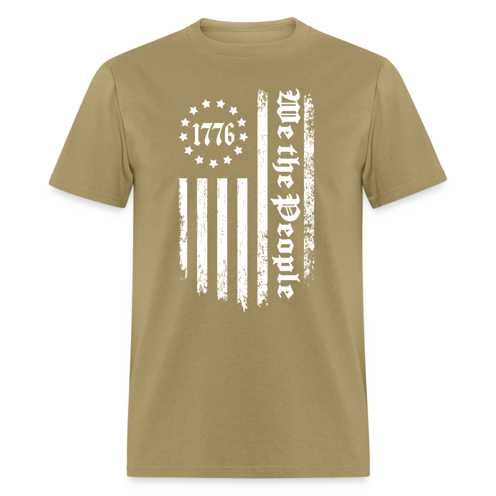 1776 We The People T-Shirt White Flag 13 Stripes Color: khaki