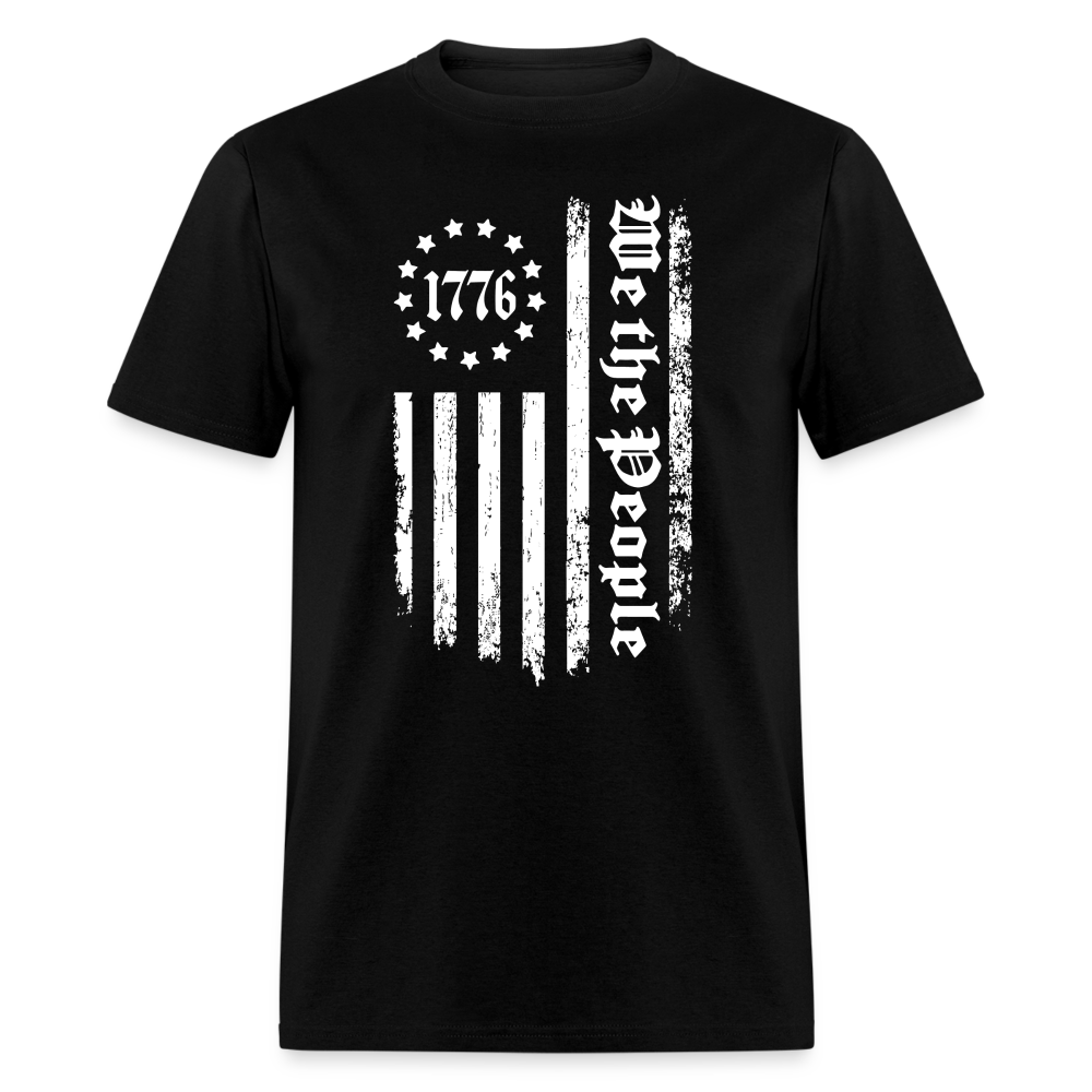 1776 We The People T-Shirt White Flag 13 Stripes Color: black